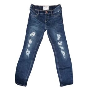 Abercrombie Kids Girls Size 9 10 Mid Rise Pull‎ On Jean Legging Distressed Blue